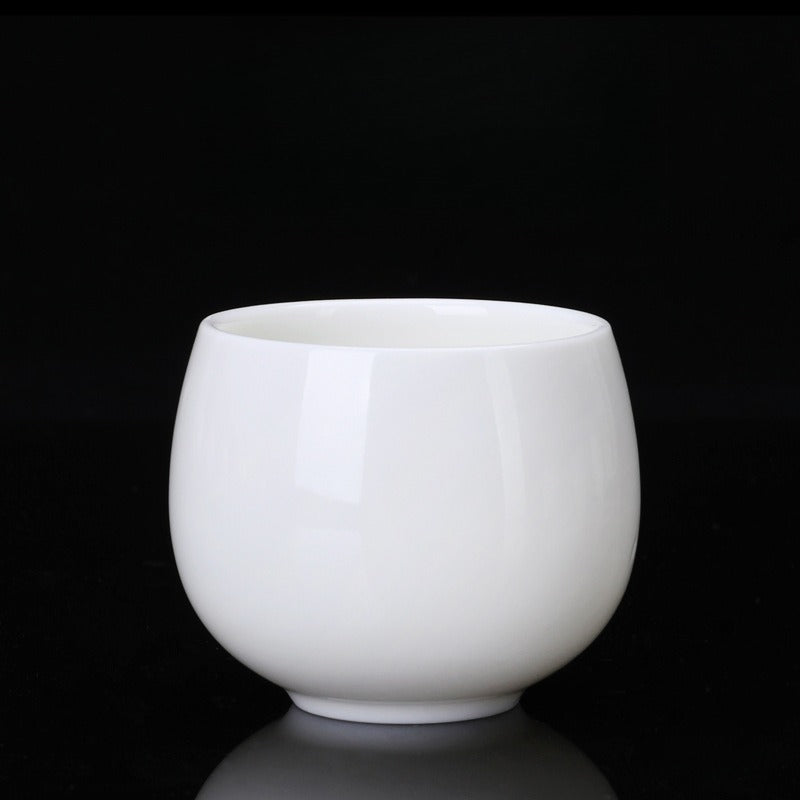 Mutton Fat Jade White Porcelain Glazed Master Tea Cup 75-120ml