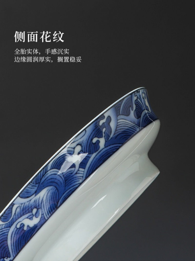 Ancient Celadon Style Ceramic [Qianli Jiangshan] Sancai Gaiwan Set 190ml