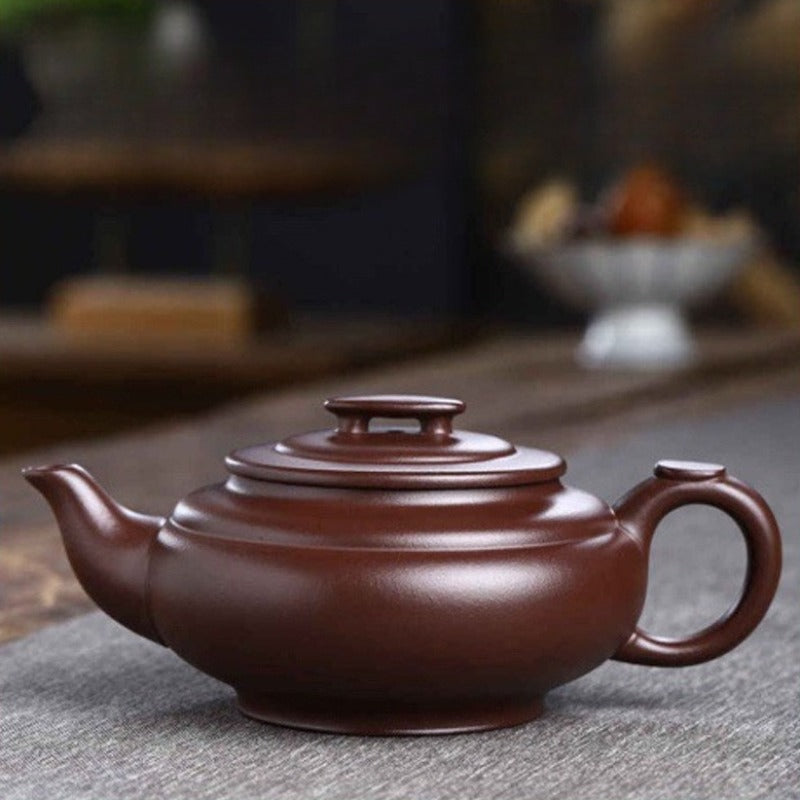 Vollständig handgefertigte Yixing-Zisha-Teekanne [Shang Xin Qiao Pot] (Shi Hong - 370 ml)