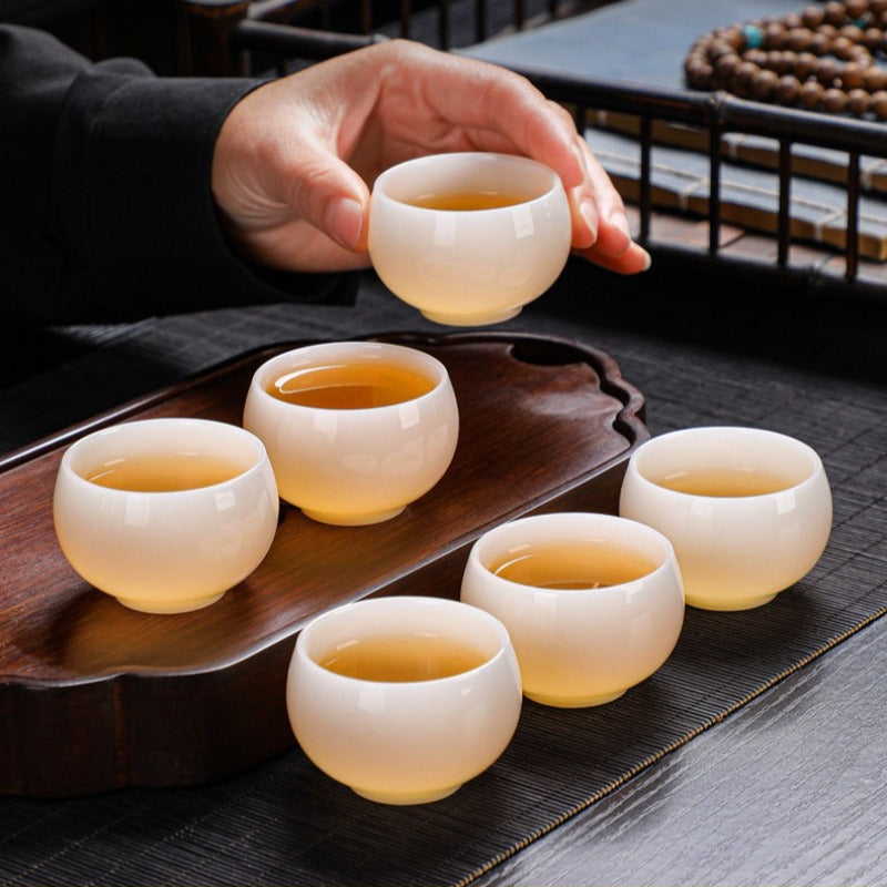 Eisjade-Weißporzellan glasiert kleine Teetasse 30-65ml