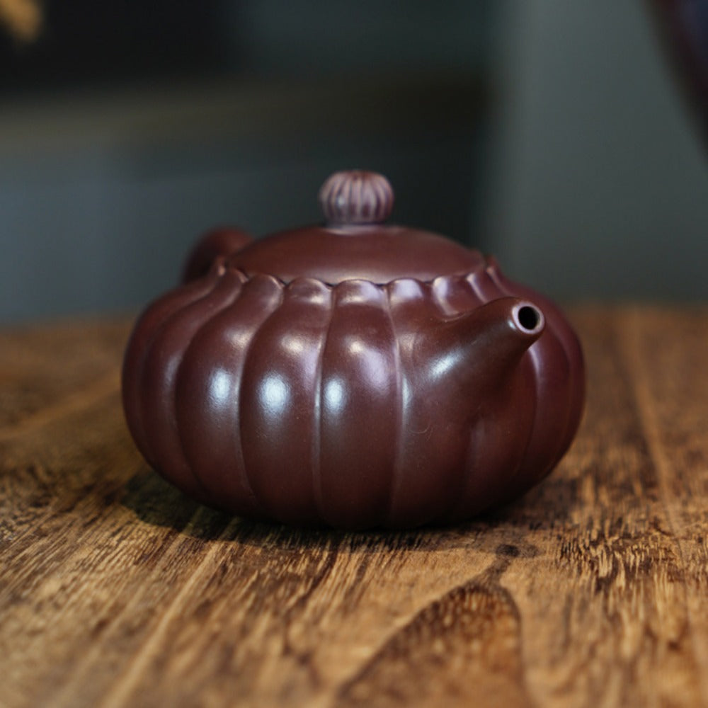 全手工宜兴紫砂茶壶 [菊蕾壶] (老紫泥 - 170ml)