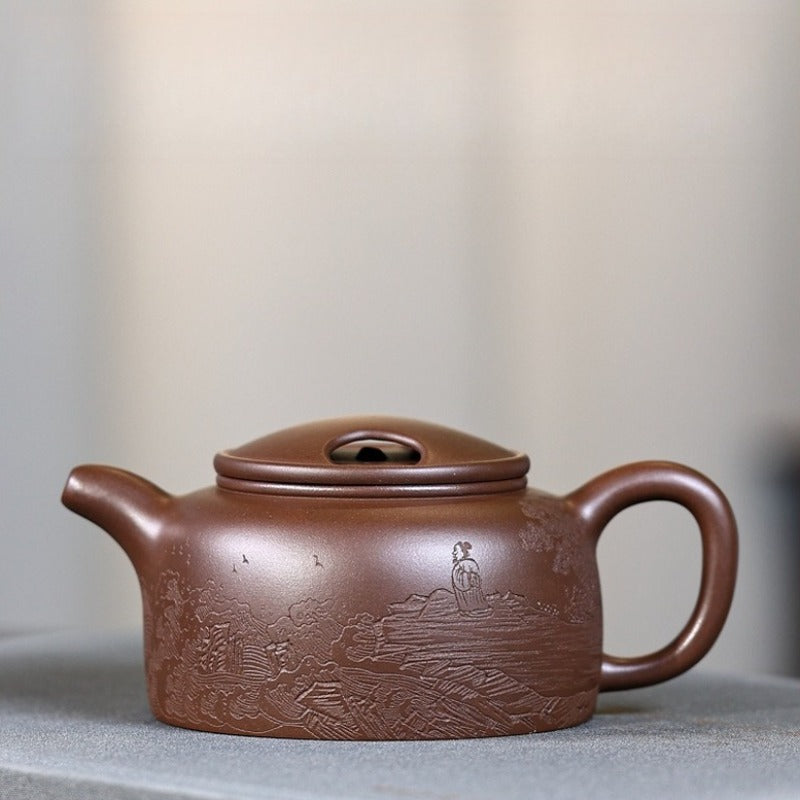 Full Handmade Yixing Zisha Teapot [Niu Gai Lianzi Pot] (Zi Ni - 230ml)