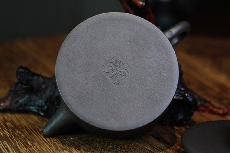 全手工宜兴紫砂茶壶 [汉瓦壶] (青灰泥 - 180ml)