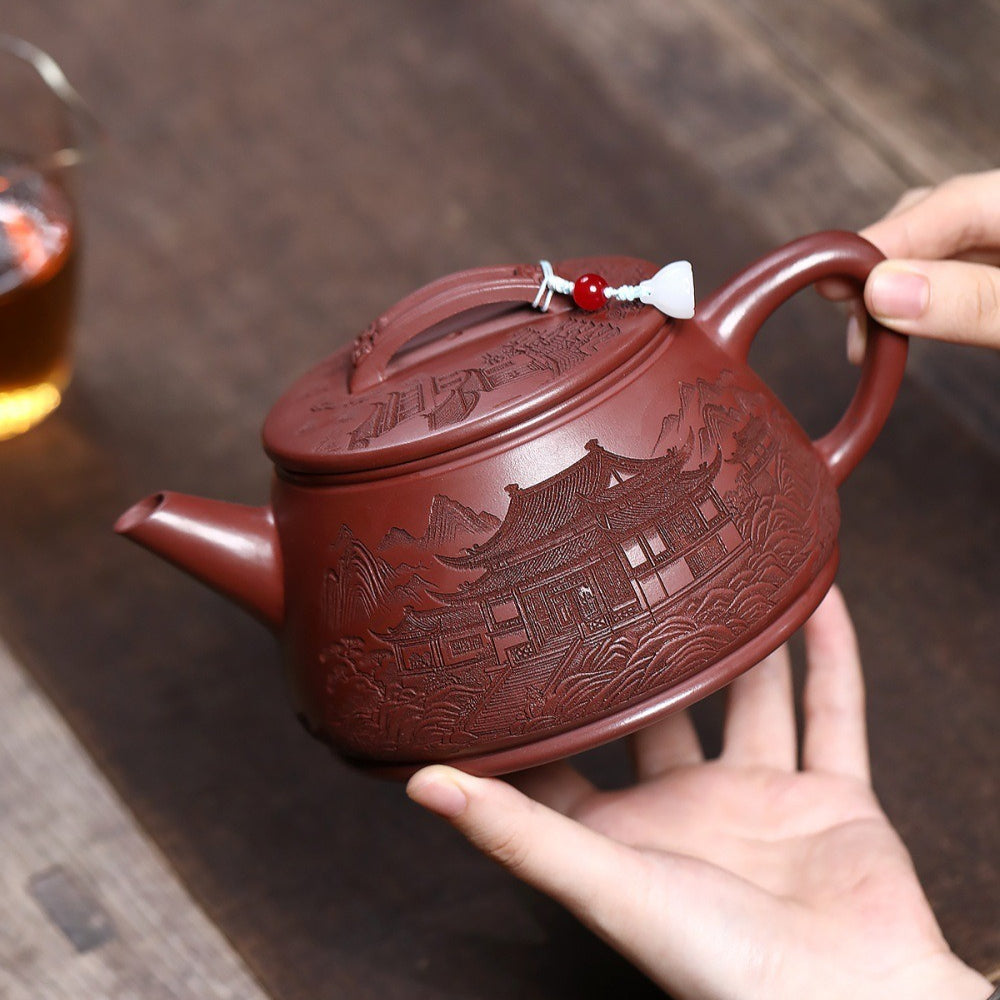 Yixing Zisha Teapot [Guan Jing Hanwa] (Hong Pi Long - 640ml)
