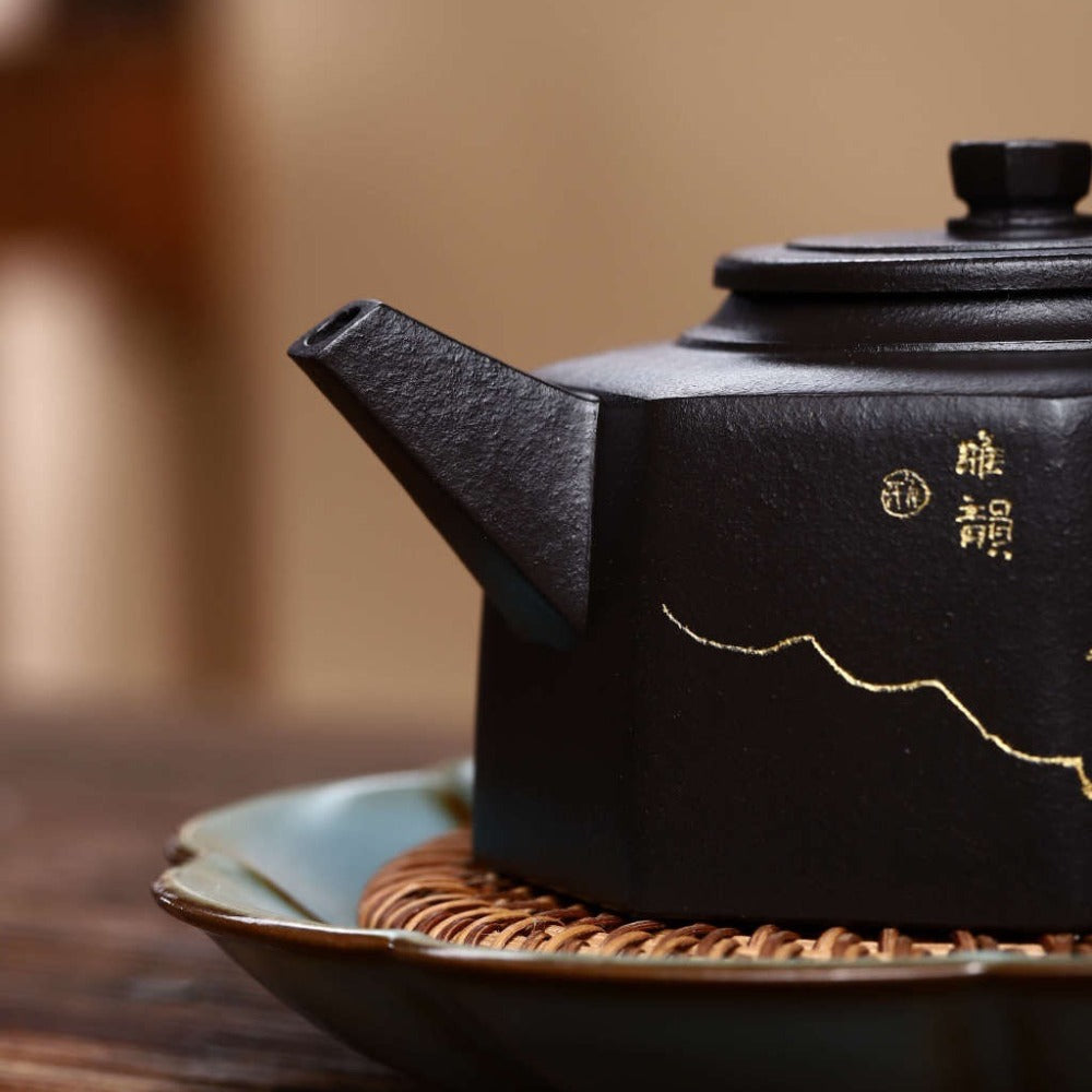 Full Handmade Yixing Zisha Teapot [Bafang Yu Zhu Pot] (Shi Huang - 260ml)