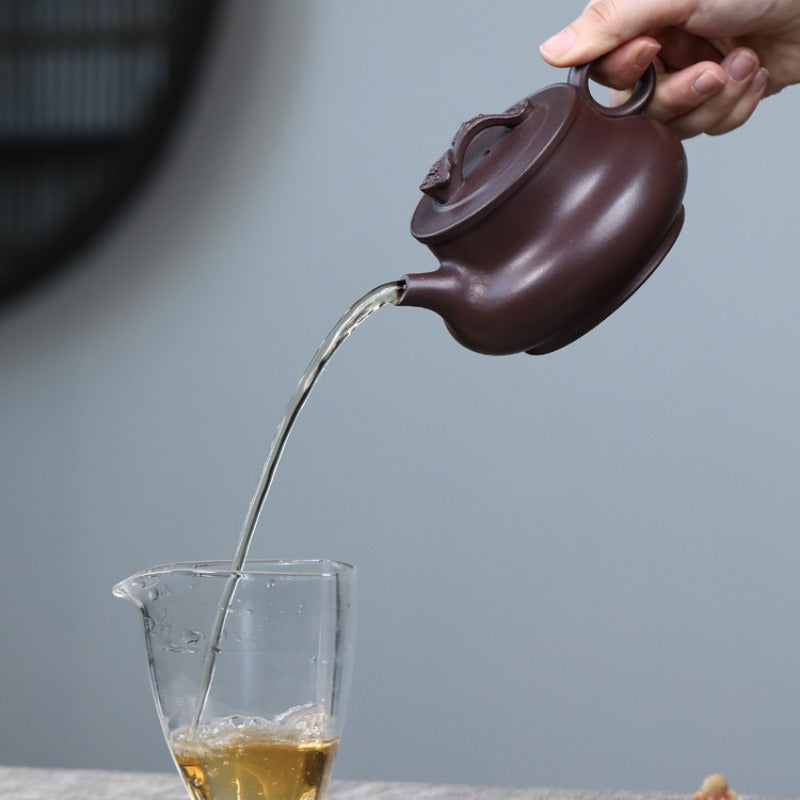 Théière Yixing Zisha entièrement faite à la main [Bonne chance] (Lao Zi Ni - 320 ml)