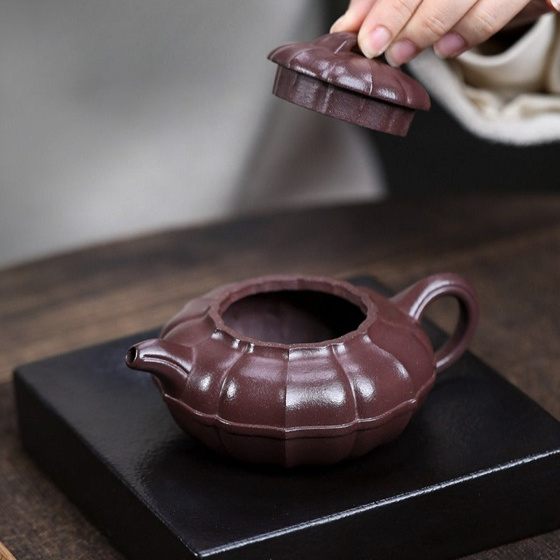全手工宜兴紫砂茶壶 [清圆] (紫泥 - 200ml)]