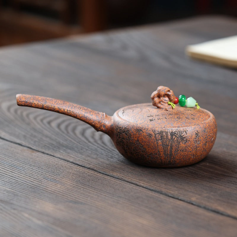 Yixing Zisha Teapot [Bamboo Tang Yu] (Duan Ni Firewood Fired - 120ml)