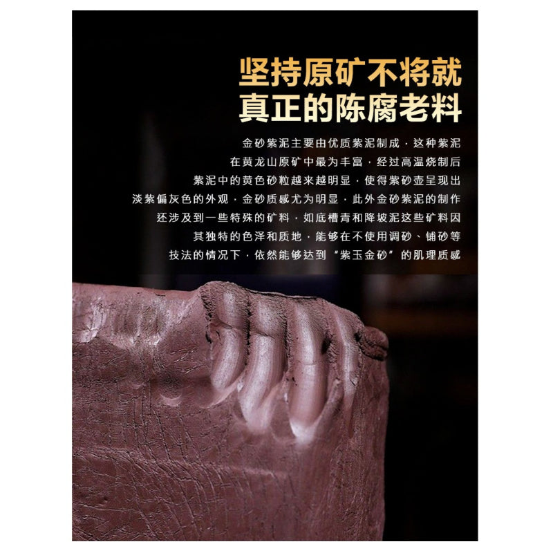 Tetera Yixing Zisha hecha a mano [Sanzu Fan Hua] (Jinsha Zi Ni - 350ml)