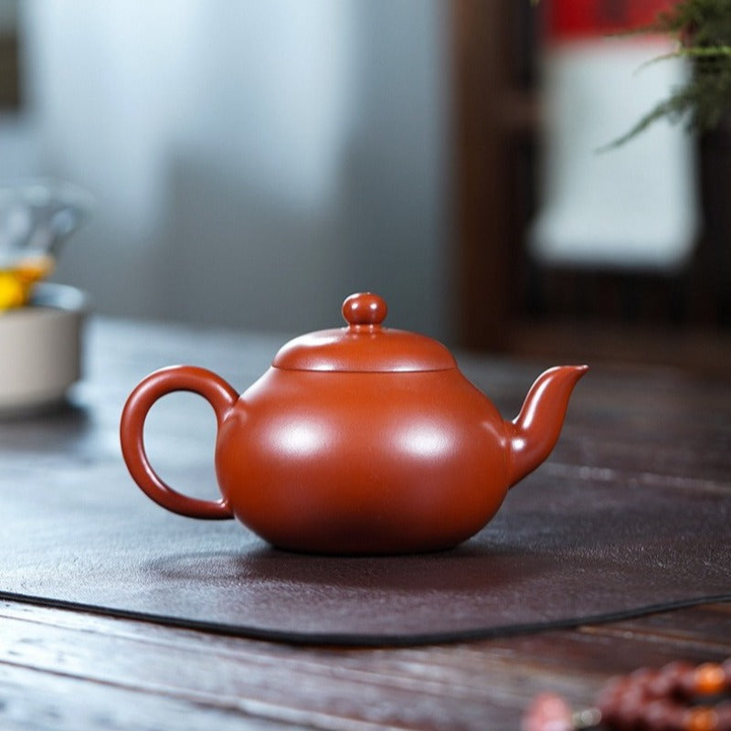 Teko Yixing Zisha Buatan Tangan Sepenuhnya [Wendan Pot] (Dahongpao - 300ml)
