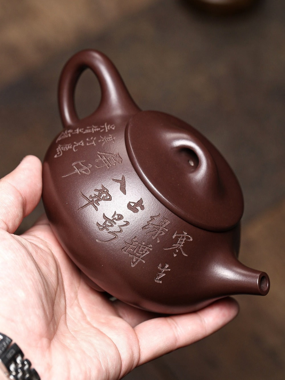 Théière Yixing Zisha entièrement faite à la main [Pot Jingzhou Shi Piao] (Zi Ni - 300 ml)