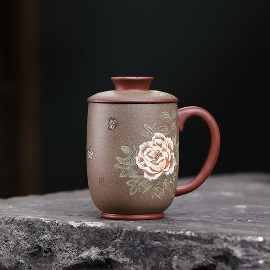 Master Handmade Yixing Zisha Tea Mug [Ji Xiang] (Long Xue Sha - 200ml)