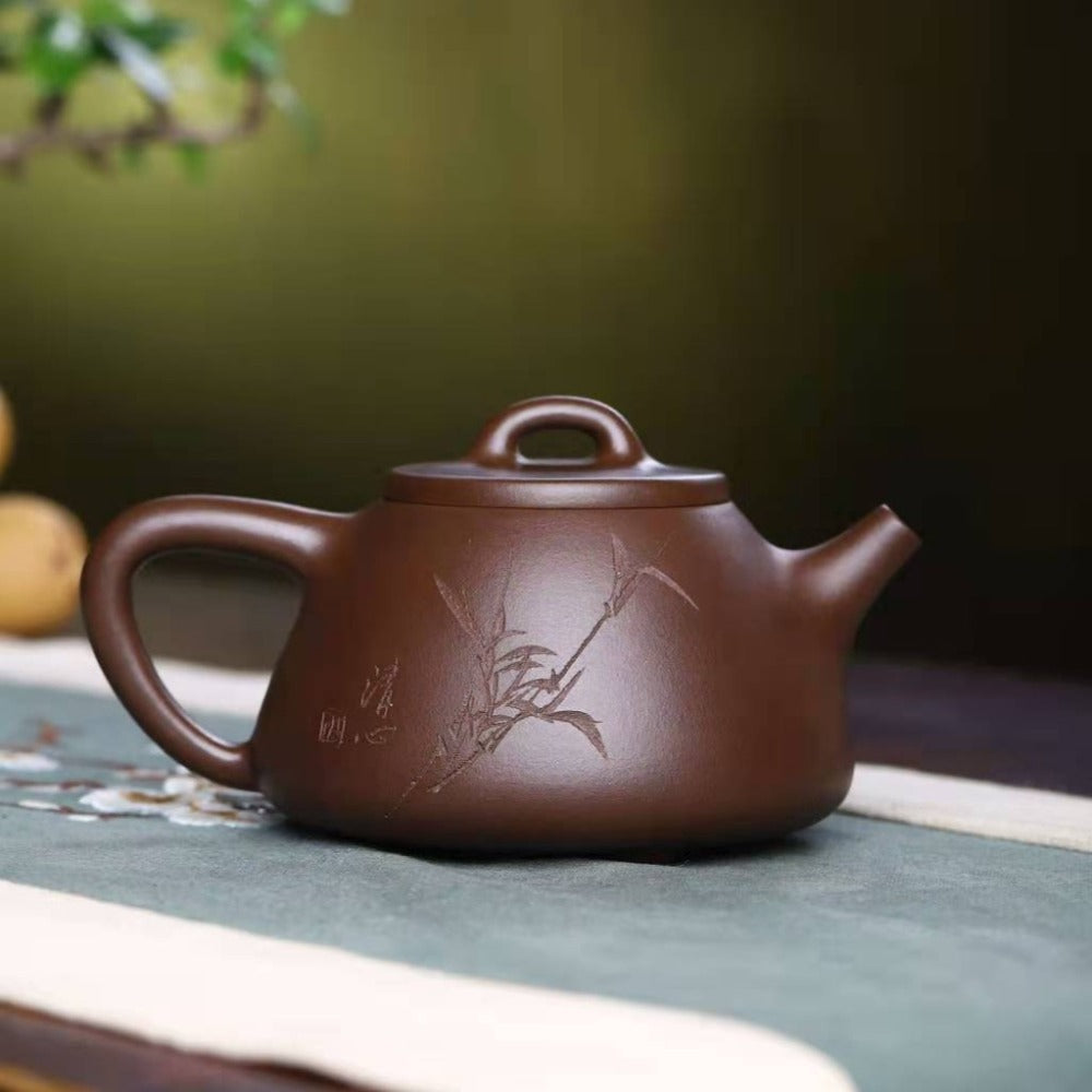 Théière Yixing Zisha entièrement faite à la main [Pot Ziye Shi Piao] (Zi Ni - 280 ml)