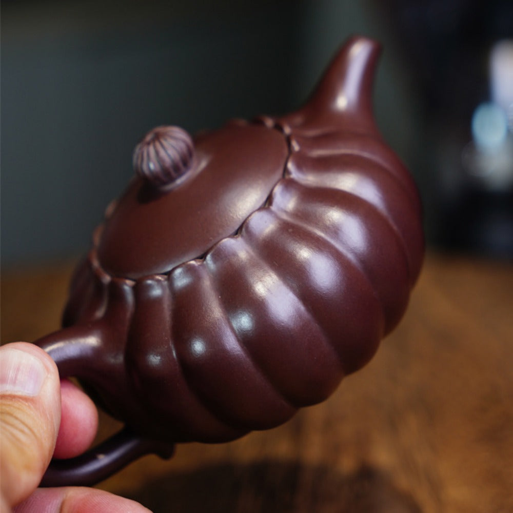 全手工宜兴紫砂茶壶 [菊蕾壶] (老紫泥 - 170ml)