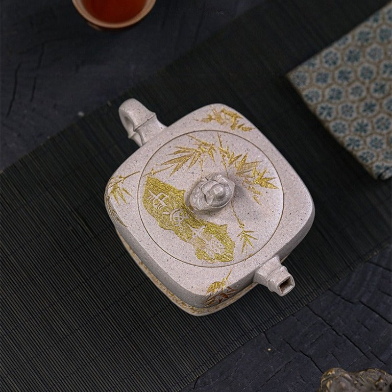 Théière Yixing Zisha entièrement faite à la main [Enjoy] (Bai Duan Ni - 280 ml)