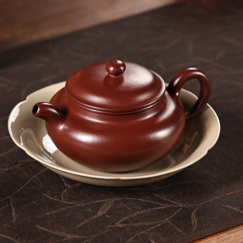 Théière Yixing Zisha entièrement faite à la main [Théière Fanggu] (Zi Zhu Ni - 200ml)