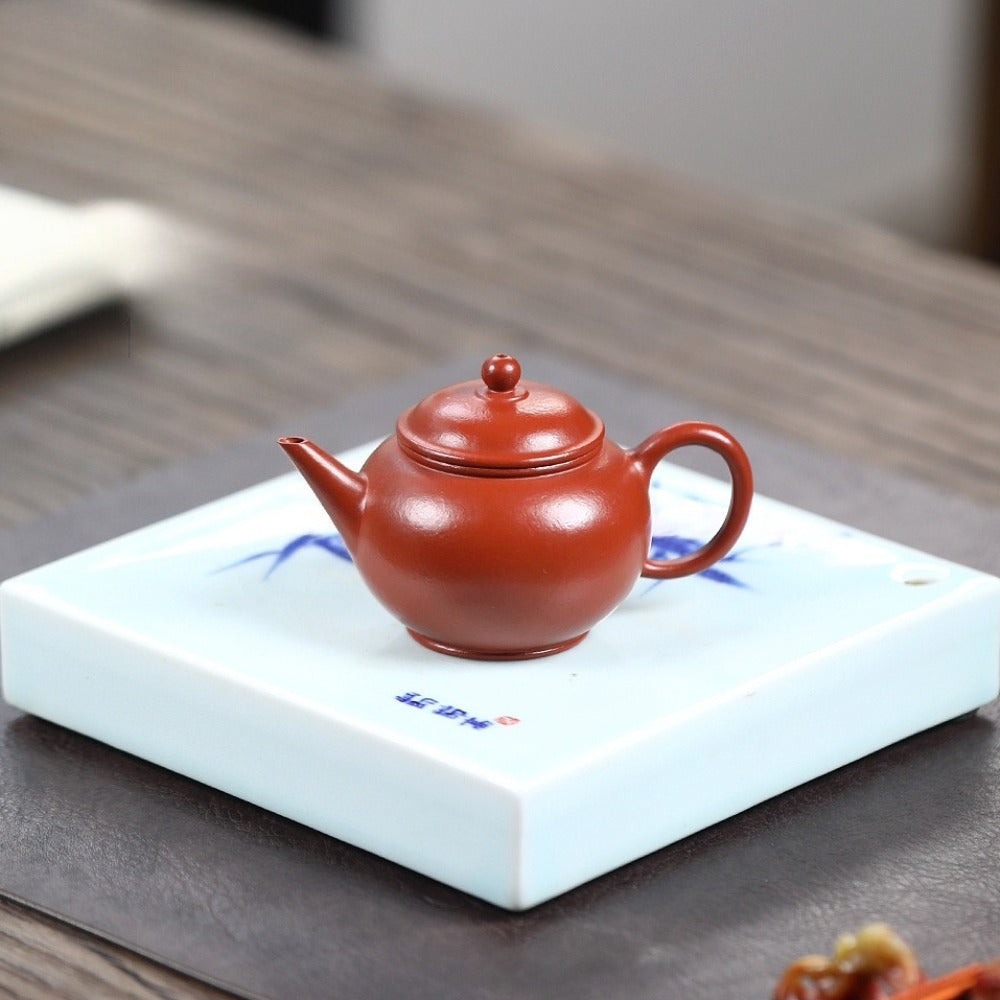 Yixing Zisha Teapot [Mini Shui Ping] (Wrinkled Skin Zhu Ni - 95ml)