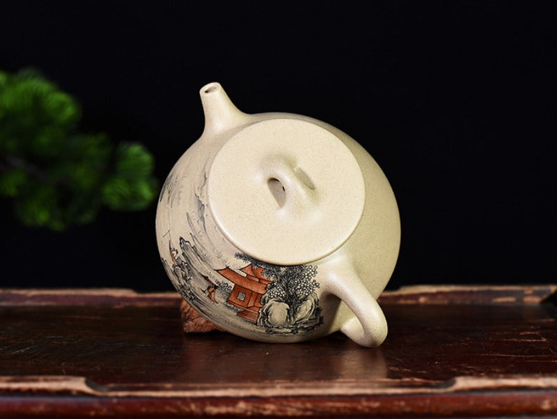 Full Handmade Yixing Zisha Teapot [Color Painted Jingzhou Shi Piao] (Duan Ni - 300ml) - YIQIN TEA HOUSE | yiqinteahouse.com | 200-300ml, full handmade zisha teapot, teapot, teaware