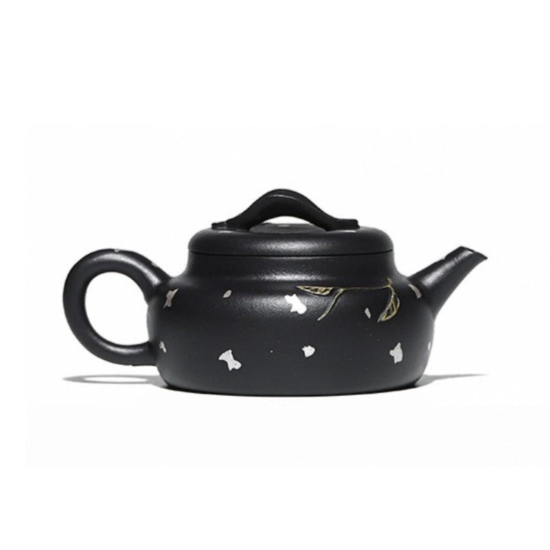 Tetera Yixing Zisha completamente hecha a mano [Jin Zhi Yuye] (Hei Luo Lan - 150 ml)