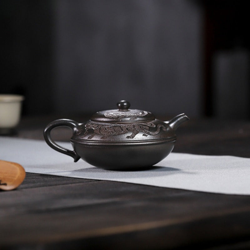 Full Handmade Yixing Zisha Teapot [Yu Yuan] (Tian Qing Ni - 180ml)