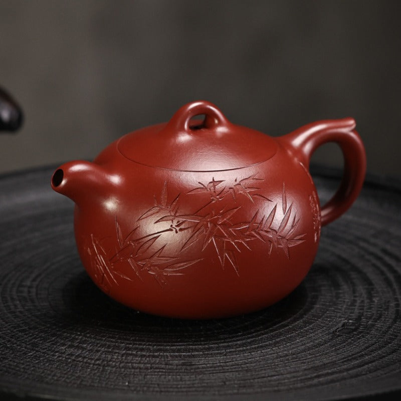 Vollständig handgefertigte Yixing Zisha Teekanne [Yuan Zhu Pot] (Dahongpao- 240ml)
