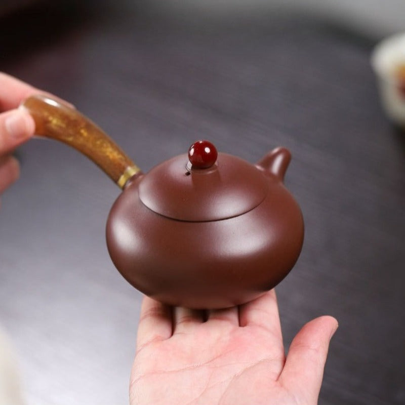 Yixing-Zisha-Teekanne [Tang Yu Wendan] (Zi Zhu Ni/Dahongpao - 200 ml)