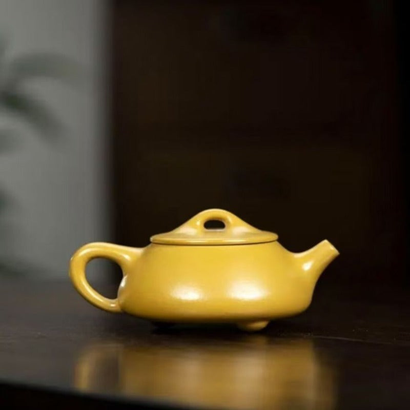 宜兴紫砂茶壶[小品景舟石飘] (黄金朱泥- 100ml) – YIQIN TEA HOUSE 一