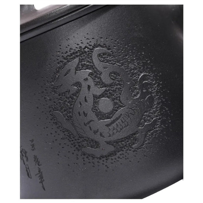 宜兴紫砂 原矿黑泥 手工刻绘 [腾龙石瓢] (带茶滤/茶水分离) 盖杯 560ml