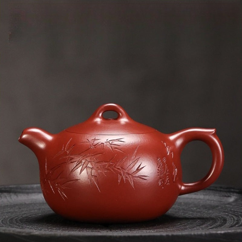 Vollständig handgefertigte Yixing Zisha Teekanne [Yuan Zhu Pot] (Dahongpao- 240ml)