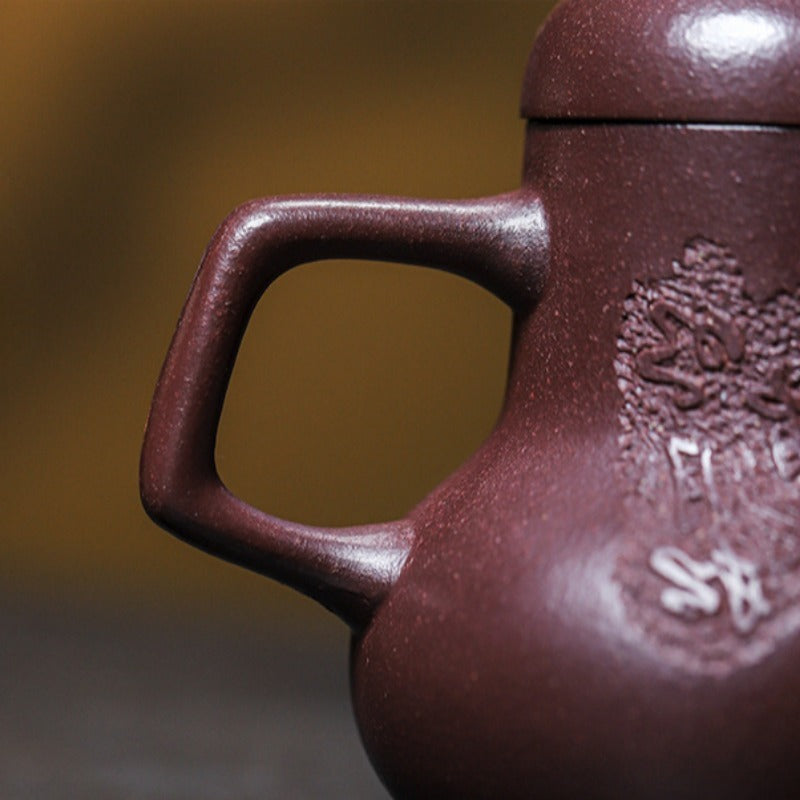 Full Handmade Yixing Zisha Teapot [Qing Feng Ming Yue] (Zi Ni - 170ml) - YIQIN TEA HOUSE | yiqinteahouse.com | <200ml, full handmade zisha teapot, teapot, teaware