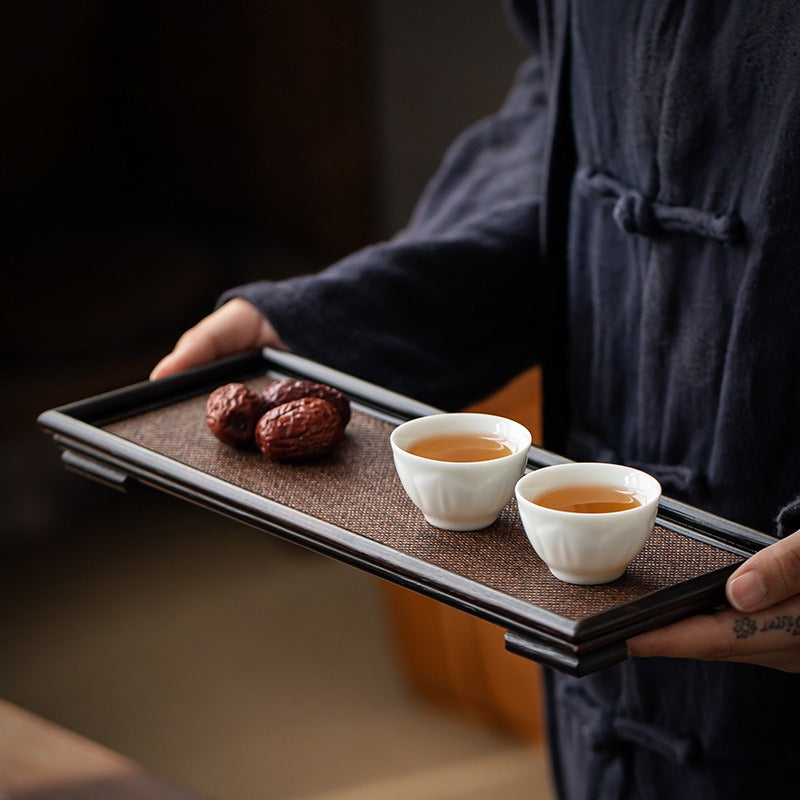 Sandalwood Bamboo Rattan Tea Tray - YIQIN TEA HOUSE | yiqinteahouse.com | tea tray, teaware