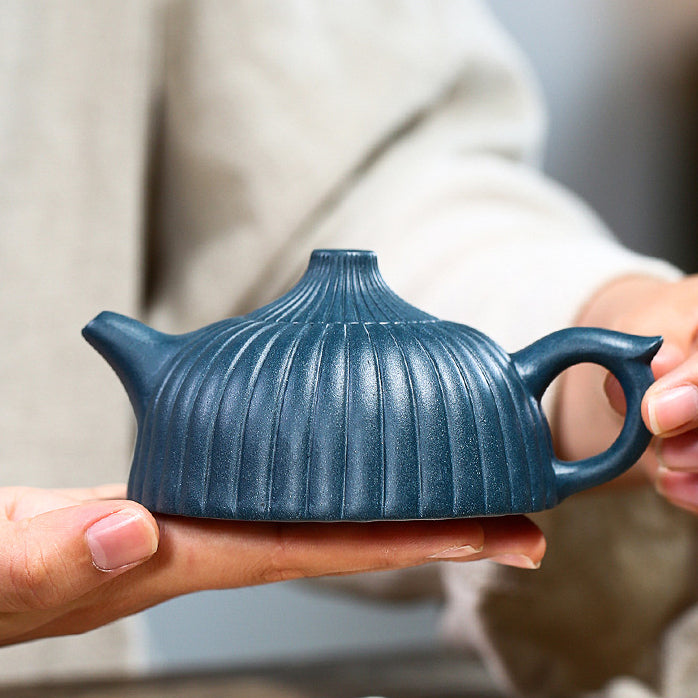 Yixing Zisha Teapot [Ribbed Jing Lan 筋纹井栏] (Tian Qing Ni - 160ml)