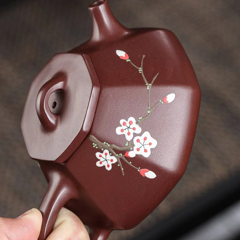 Yixing Zisha Teapot [Plum Blossom Bafang Shi Piao 梅花八方石瓢] (Zi Zhu Ni - 180ml)