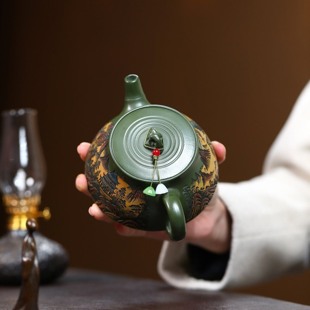 Yixing Zisha Teapot [Mountains & Rivers] (Lu Ni - 230ml)