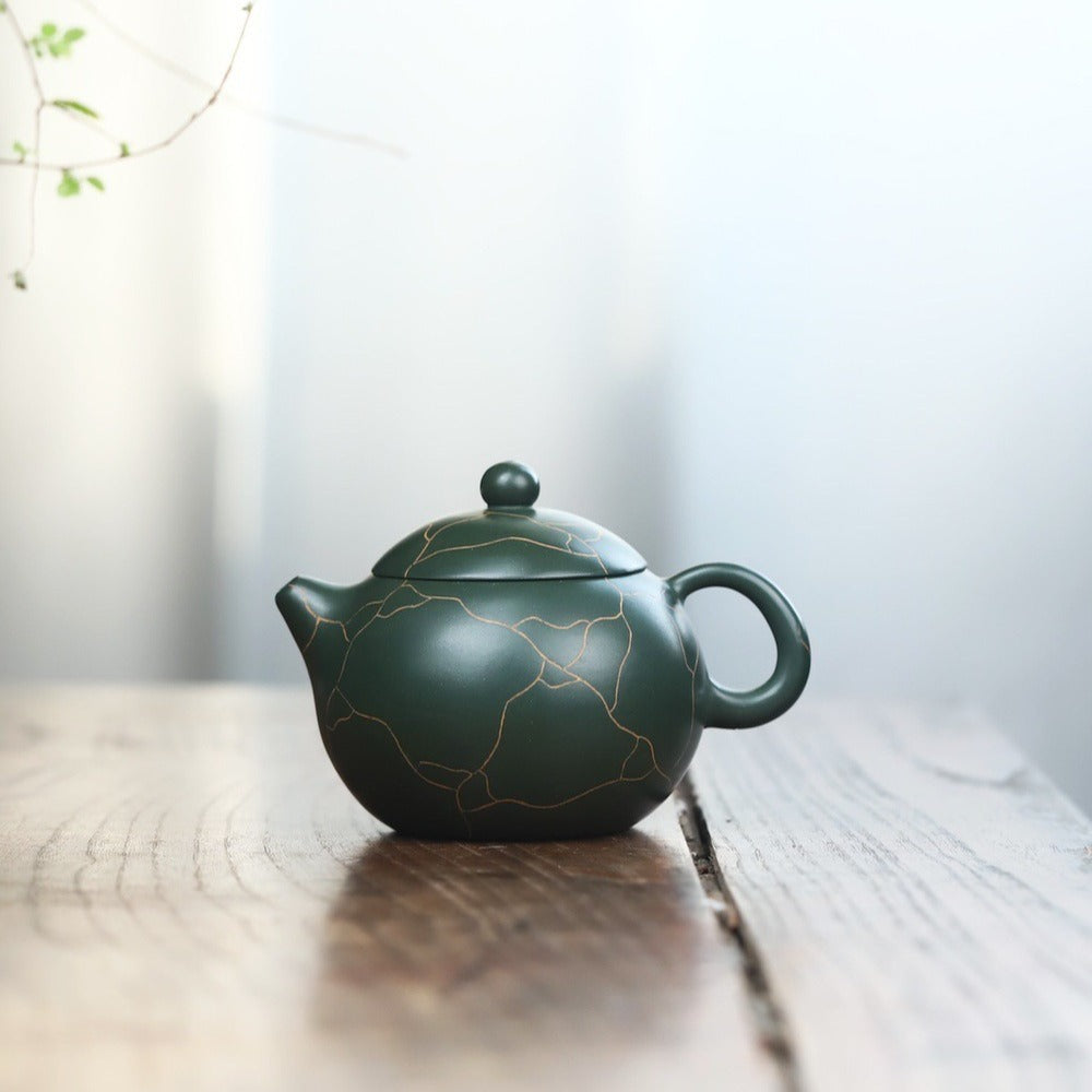 Full Handmade Yixing Zisha Teapot [Bing Wen Wendan Pot] (Minguo Lu Ni- 210ml)