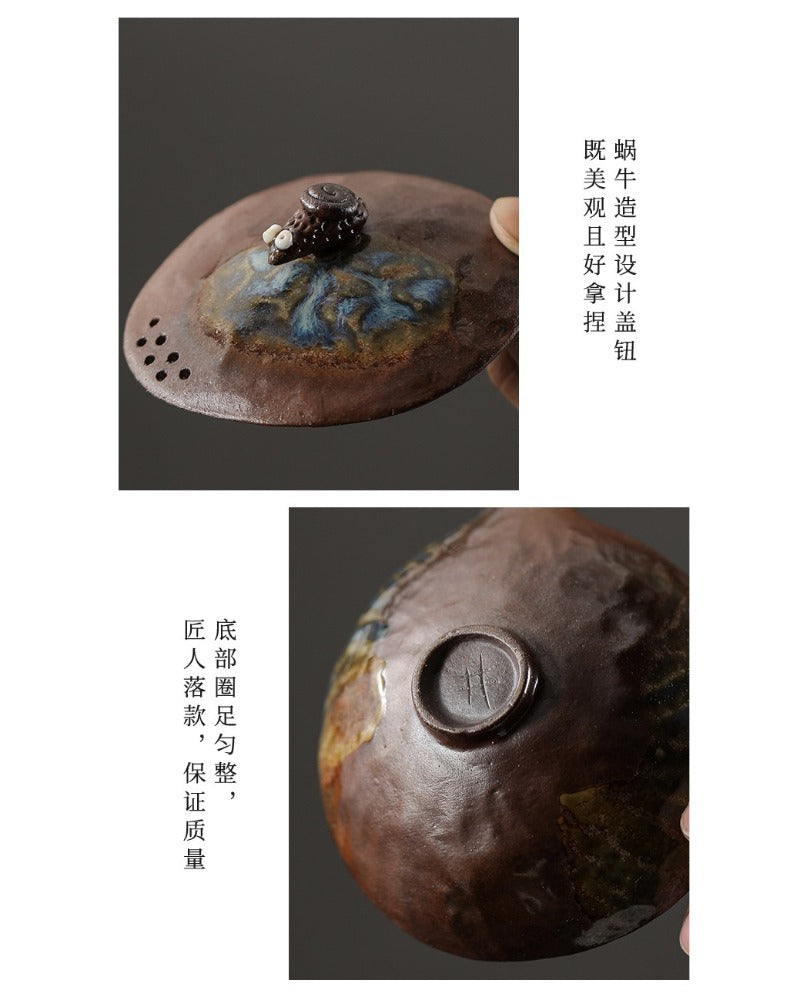 Kiln Change Firewood Firing [Yan Kuang] Hand-Grab Pot / Tea Tray Set - YIQIN TEA HOUSE | yiqinteahouse.com | ceramic teapot, gaiwan, tea tray, teapot, teaware