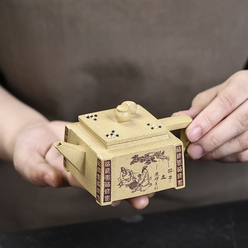Full Handmade Yixing Zisha Teapot [Qikai Desheng] (Bensan Lu Ni - 145ml)