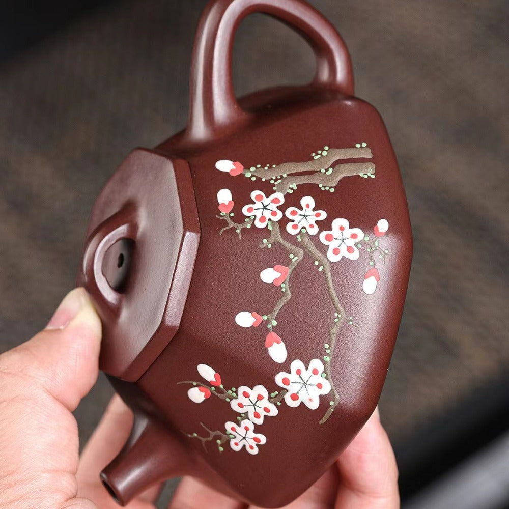 Yixing Zisha Teapot [Plum Blossom Bafang Shi Piao 梅花八方石瓢] (Zi Zhu Ni - 180ml)