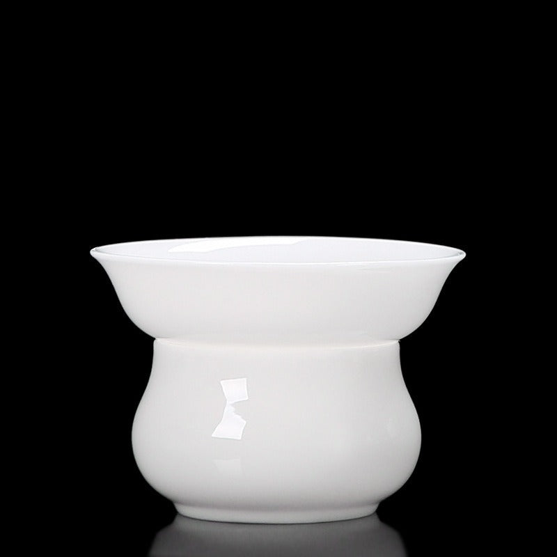 Ice Jade White Porcelain Glazed Tea Strainer [Yuan Zu]