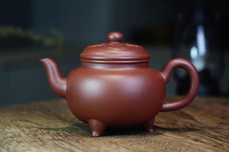 Théière Yixing Zisha entièrement faite à la main [Dabin Ruyi] (Di Cao Qing - 200 ml)