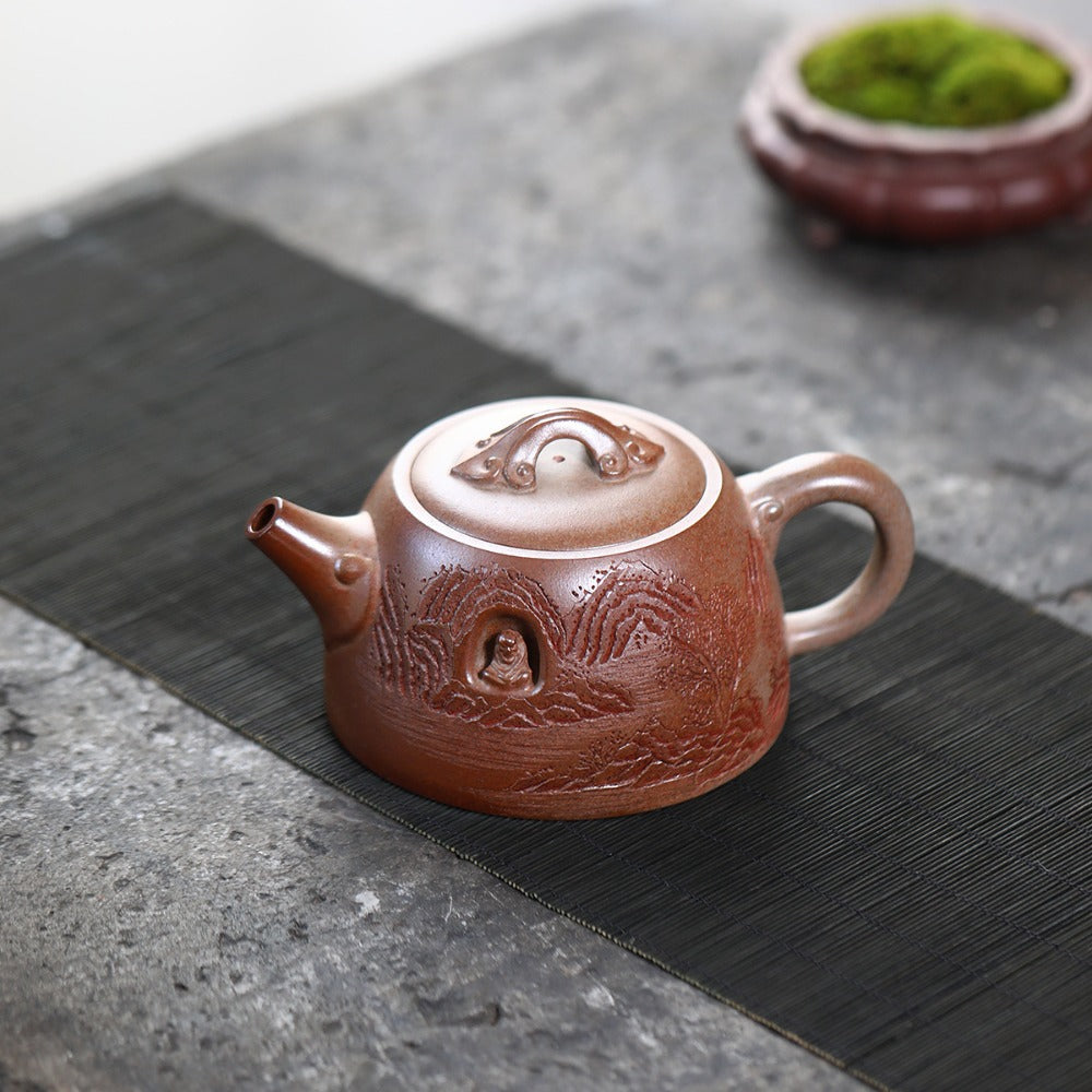 Yixing Zisha Teapot [Dunwu Damo] (High Temperature Duan Ni - 295ml)