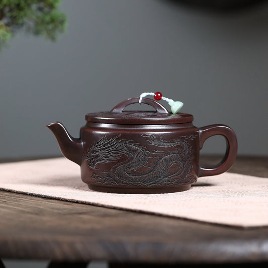 Yixing Zisha Teapot [Dragon Hanwa] (Gu Tong Wu Ni - 460ml)