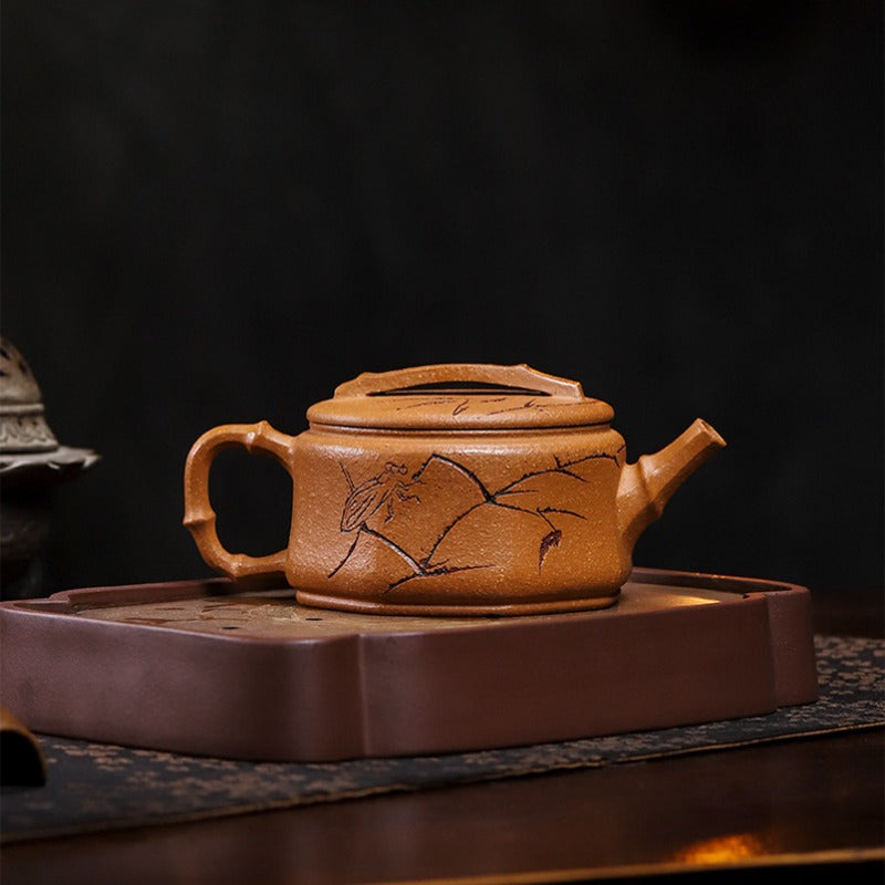 Full Handmade Yixing Zisha Teapot [Zhu Ying] (Jin Jiang Po Ni - 280ml)