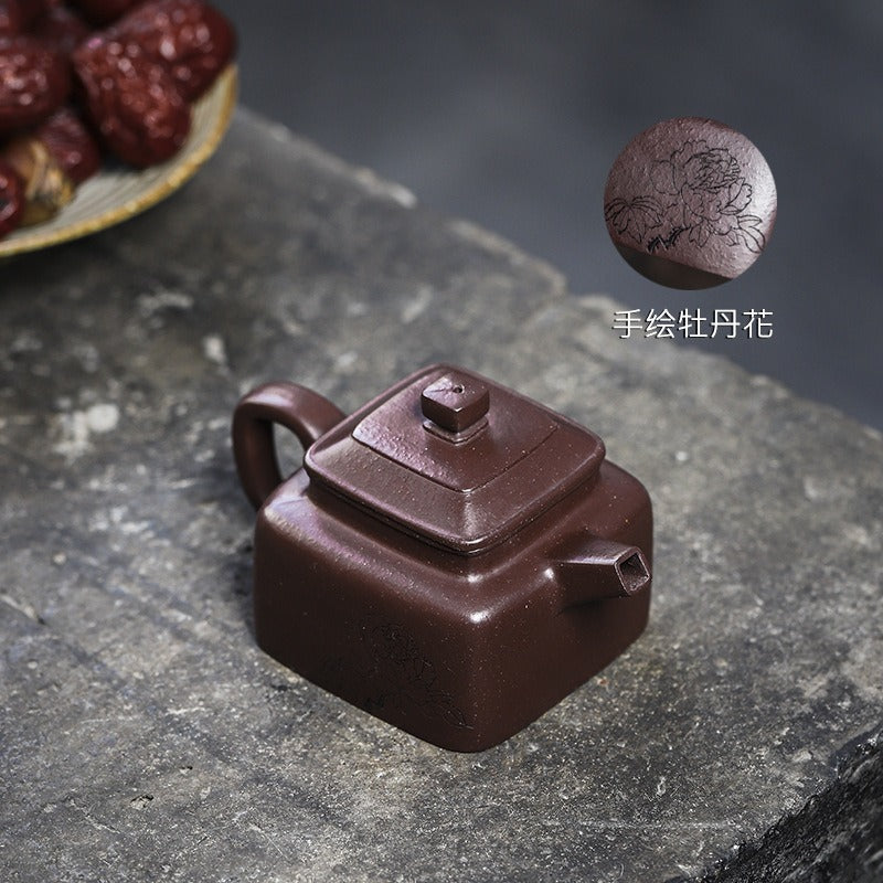 Full Handmade Yixing Zisha Teapot [Sifang Piao Xiang] (Zi Ni - 160ml) - YIQIN TEA HOUSE | yiqinteahouse.com | <200ml, full handmade zisha teapot, teapot, teaware