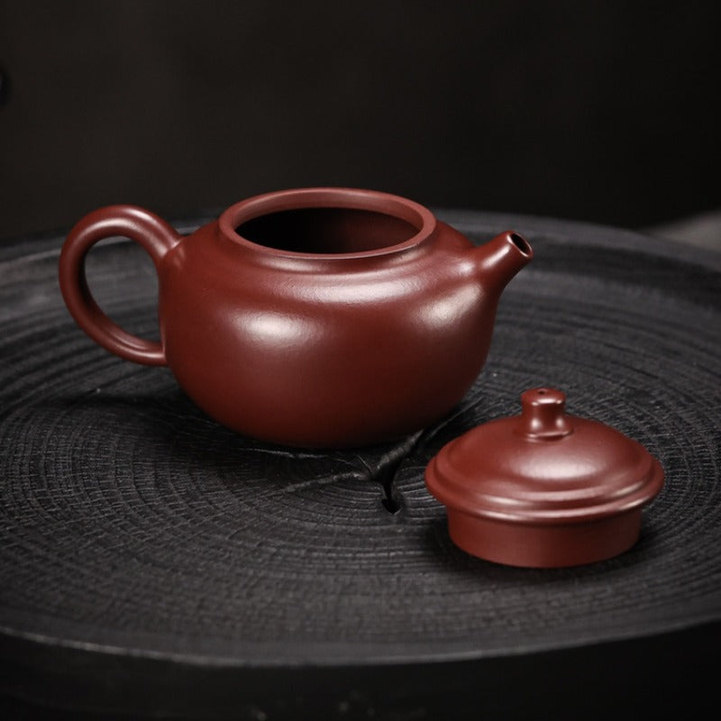 Full Handmade Yixing Zisha Teapot [Mini Rong Tian Pot] (Zi Zhu Ni - 120ml)