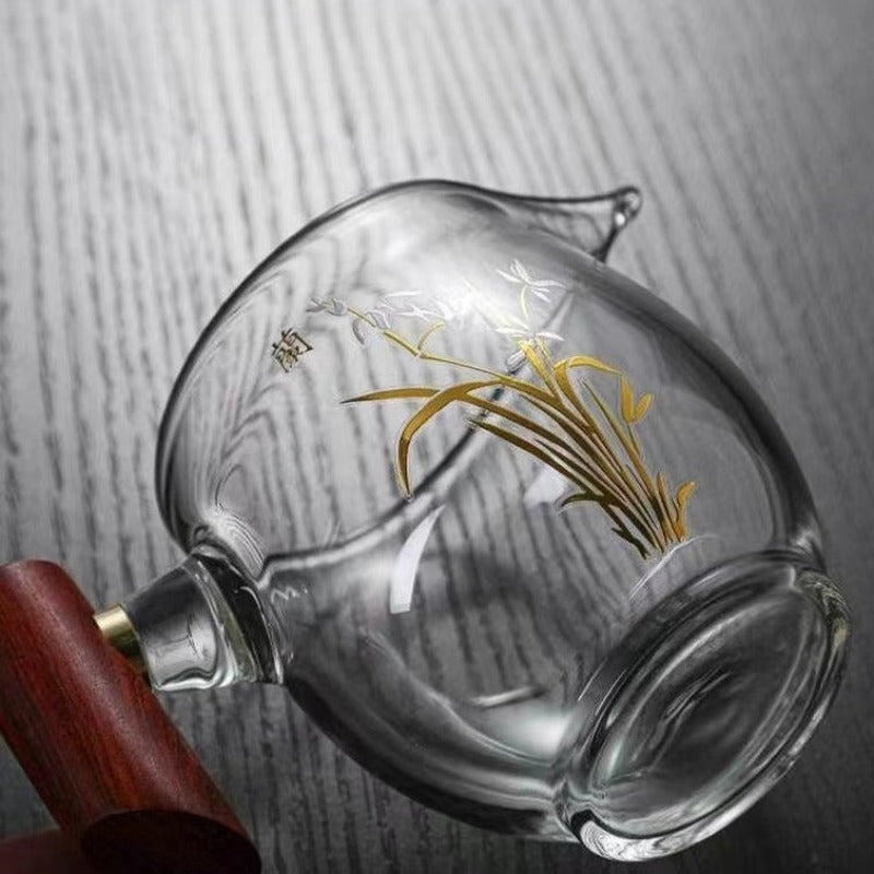 植物系 玻璃公道杯 带不锈钢滤网 350ml