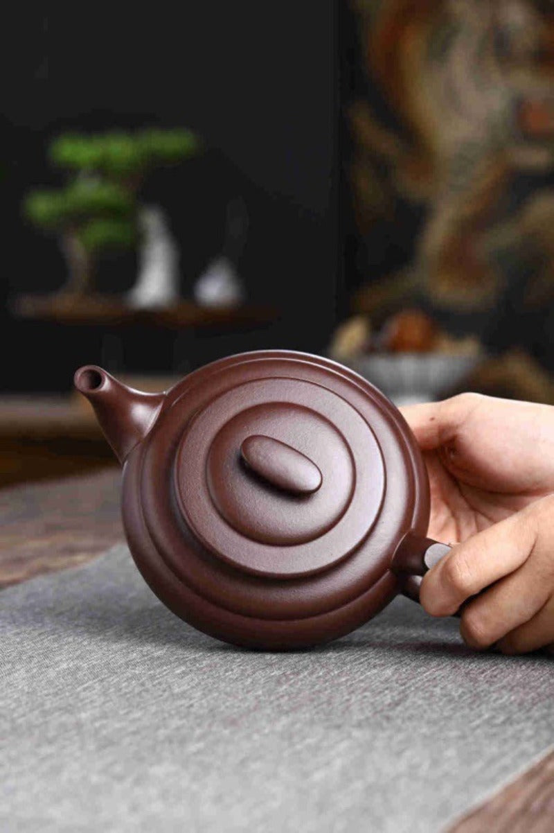 Vollständig handgefertigte Yixing-Zisha-Teekanne [Shang Xin Qiao Pot] (Shi Hong - 370 ml)