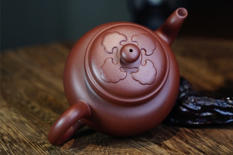 Théière Yixing Zisha entièrement faite à la main [Dabin Ruyi] (Di Cao Qing - 200 ml)