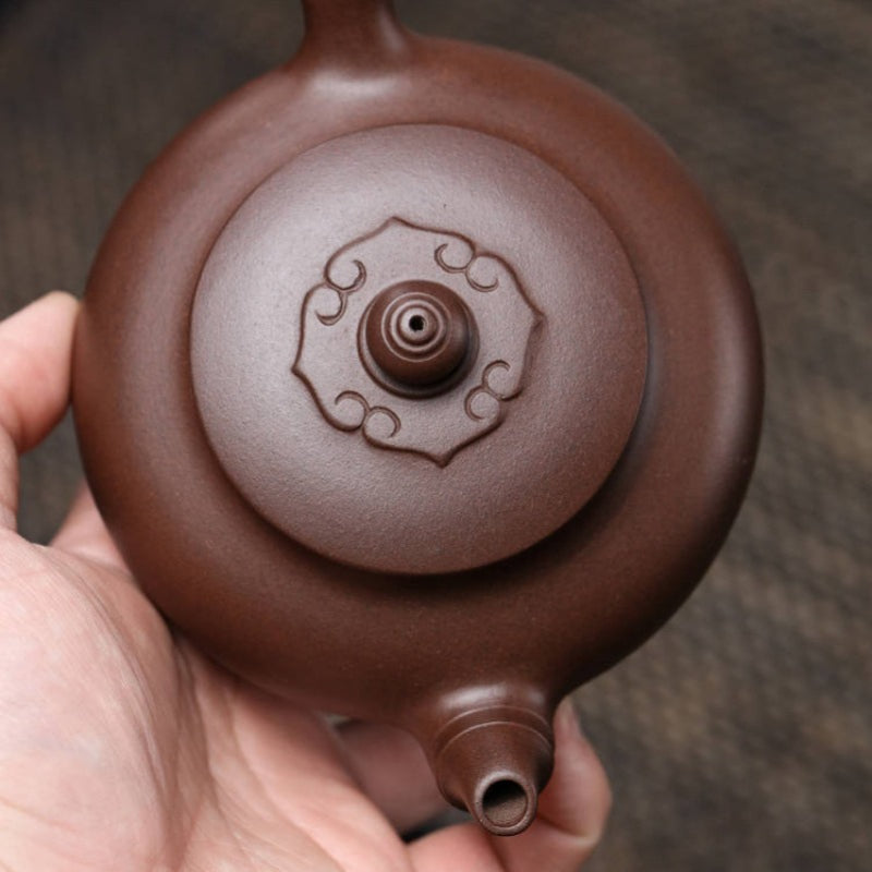 全手工宜兴紫砂茶壶 [雅竹壶] (紫泥 - 300ml)