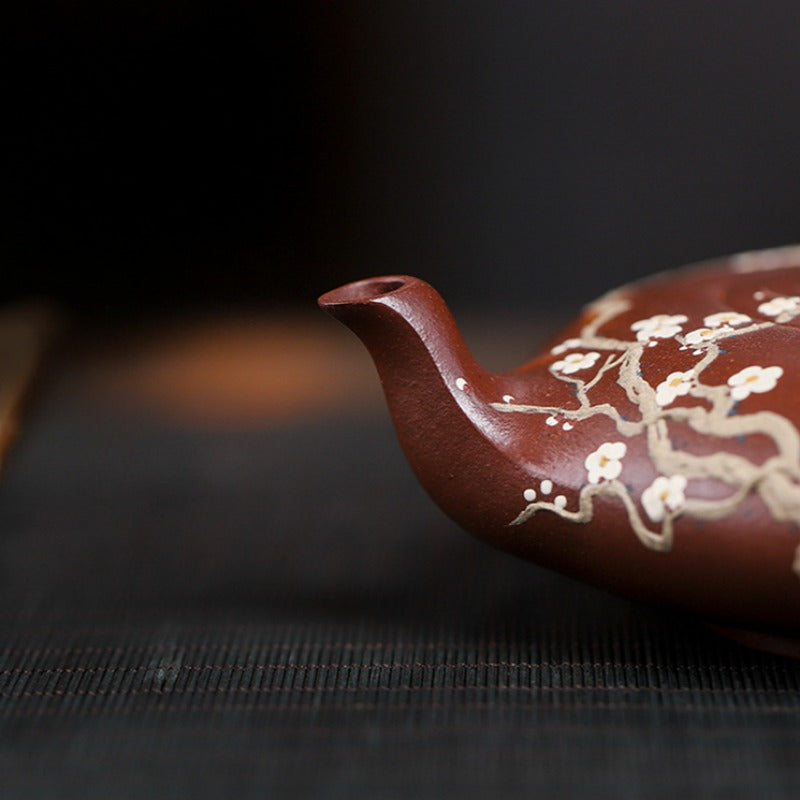 Full Handmade Yixing Zisha Teapot [Beautiful Feather] (Zi Ni - 230ml) - YIQIN TEA HOUSE | yiqinteahouse.com | 200-300ml, full handmade zisha teapot, teapot, teaware